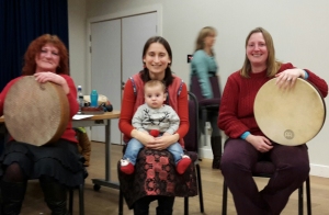 Sandi, Oxana and Sarah with our youngest drummer